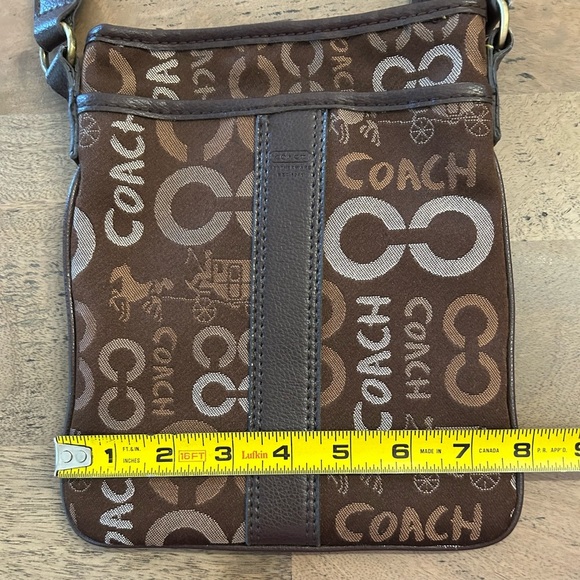 Vintage Coach Signature Brown Crossbody Bag - Picture 7 of 9